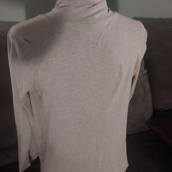 Talbots Lightly Marbled Tan Women's Open Cardigan - Picture 3 of 5